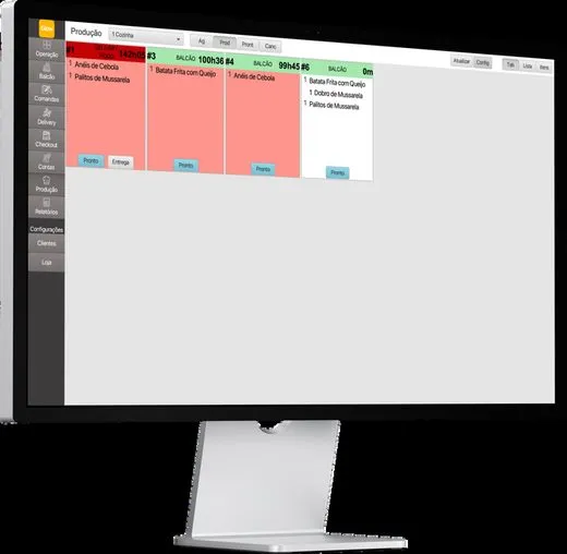 Monitor KDS de cozinha